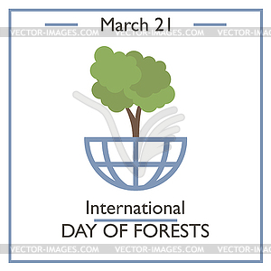 International Day of Forest, March 21 - vector image