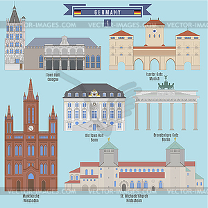 Famous Places in Germany - vector clipart