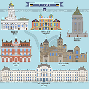 Famous Places in Germany - vector clipart