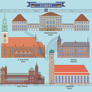 Famous Places in Germany - vector clipart / vector image