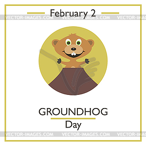 Groundhog Day. February  - vector image