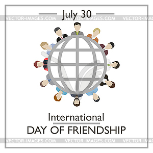 30 июля Международный день дружбы - иллюстрация в векторном формате