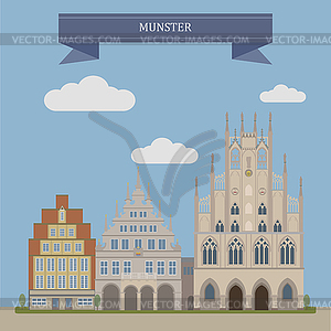 Munster, city in Germany - vector clipart