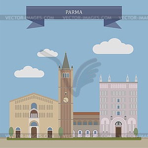 Parma, city in Italy - vector clipart / vector image