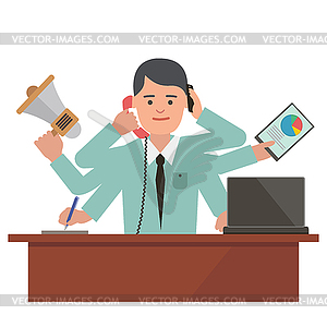 Manager in office - vector image