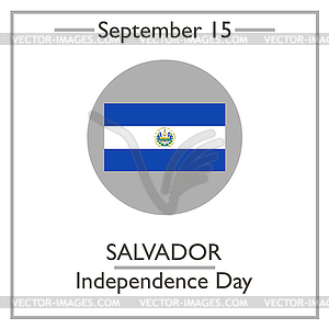 Salvador Independence Day, September 15 - vector image