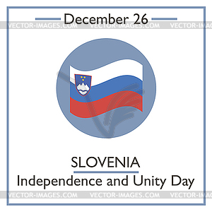 Slovenia Independence and Unity Day. December 26 - vector image