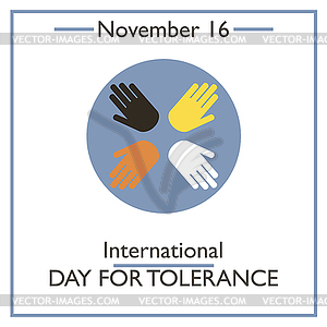 Internationsl Tolerance Day. November 16 - vector clip art