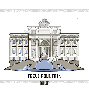 Trevi Fountain, Rome - vector image