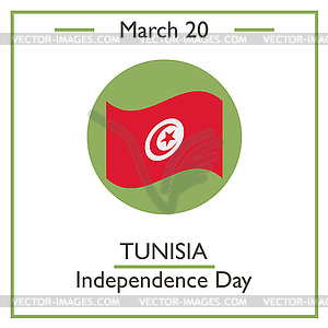 Tunisia Independence Day, March 20 - vector clip art