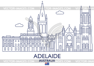 Adelaide City Skyline, Australia - vector image
