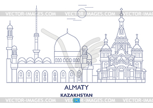 Almaty City Skyline, Kazakhstan - vector clipart