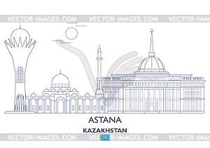 Astana City Skyline, Kazakhstan - vector clipart