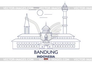 Bandung City Skyline, Indonesia - vector image