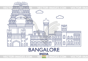 Bangalore City Skyline, India - vector clipart