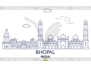 Bhopal City Skyline, India - vector image