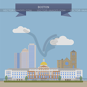 Boston, capital of Massachusetts - vector image