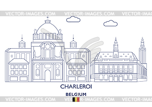 Charleroi City Skyline, Belgium - vector image