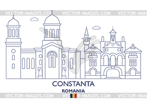 Constanta City Skyline, Romania - vector clip art