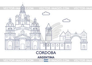 Cordoba Cty Skyline, Argentina - vector clipart