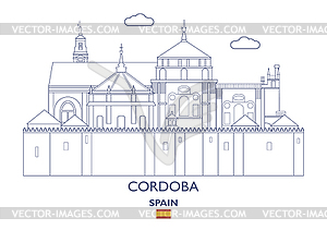 Cordoba City Skyline, Spain - vector clipart