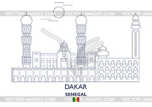 Dakar City Skyline, Senegal - vector clip art