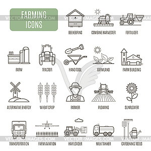 Farming icons. Set of pictogram - vector clipart