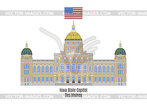 Iowa State Capitol, Des Moines - vector clip art