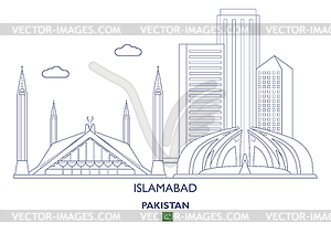 Islamabad City Skyline, Pakistan - vector image