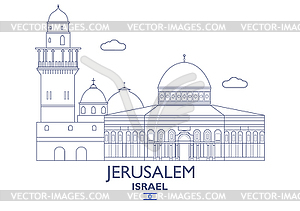 Jerusalem City Skyline, Israel - vector clipart / vector image