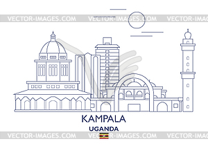 Kampala City Skyline, Uganda - vector clipart