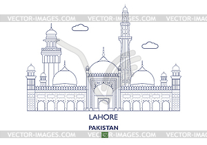 Lahore City Skyline, Pakistan - vector image