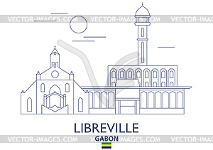 Libreville City Skyline, Gabon - vector image