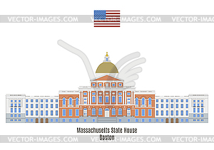 Massachusetts State House, Boston, United States - vector image