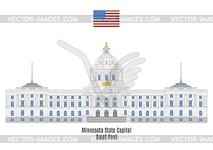 Minnesota State Capitol, Saint Paul, United States - vector image