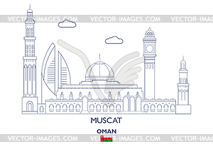 Muscat City Skyline, Oman - vector image