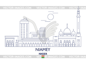 Niamey City Skyline, Niger - vector clipart