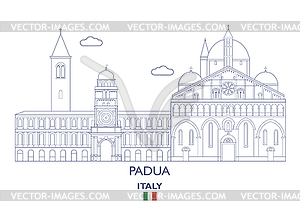 Padua City Skyline, Italy - vector image