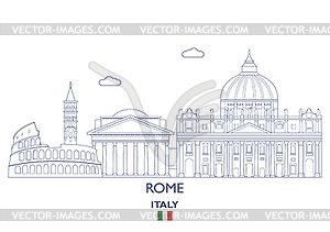 Rome City Skyline, Italy - vector image