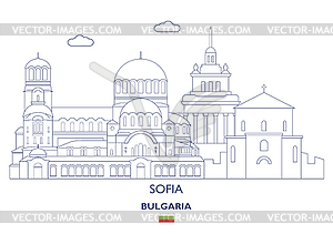 Sofia City Skyline, Bulgaria - stock vector clipart