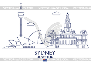 Sydney City Skyline, Australia - vector clipart