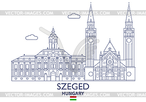 Сегед-Сити Скайлайн, Венгрия - клипарт в векторе