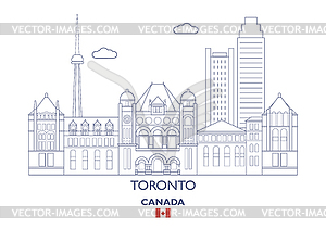 Toronto City Skyline, Canada - vector image