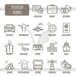 Tourism icons. Set of pictogram - vector EPS clipart