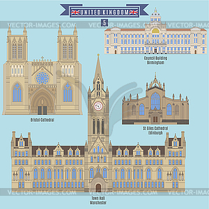 Famous Places in United Kingdom - royalty-free vector image