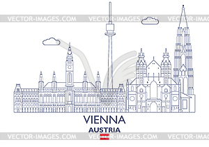 Vienna City Skyline, Austria - vector image