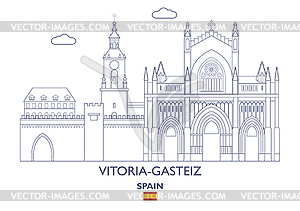 Vitoria-Gasteiz City Skyline, Spain - vector clip art