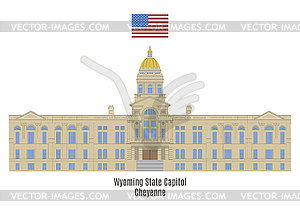 Wyoming State Capitol, Cheyenne - vector image