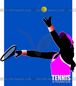 Woman Tennis player. for designers - vector clip art