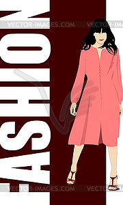 Fashion woman poster - vector image